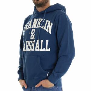 FELPA STAMPA CON CAPPUCCIO FRANKLIN & MARSHALL BLU